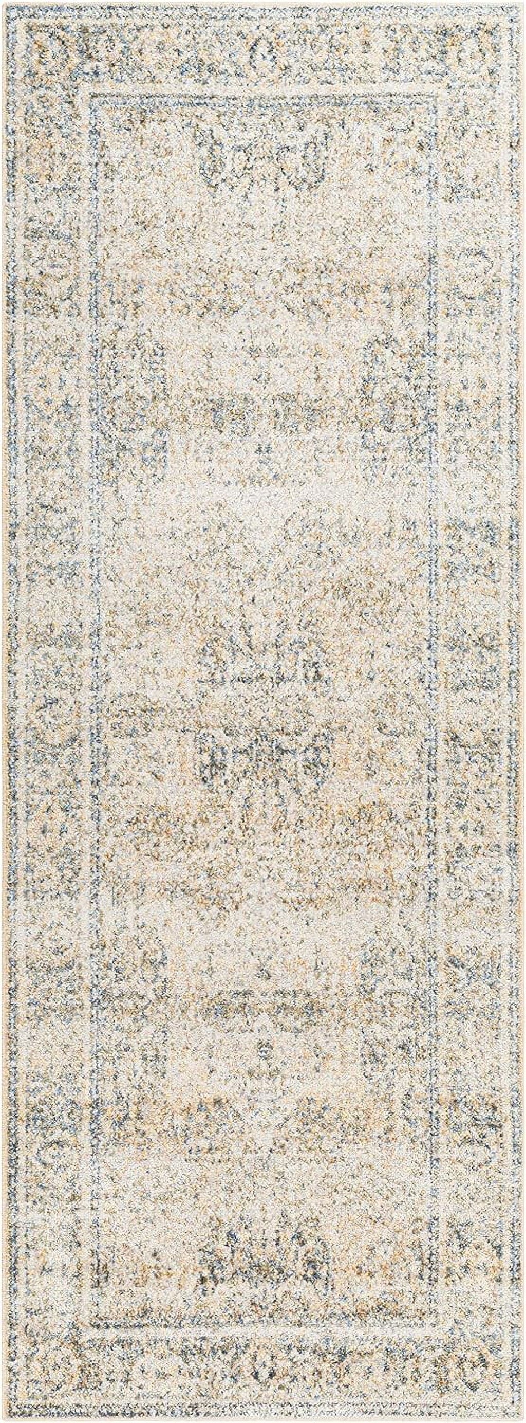 For Room, Machine Rug, Bedroom Blue Traditional X Living (2' Light East Carpet Area Or Rugs, Kitchen Washable) 3', Beige 2X3 Washable
