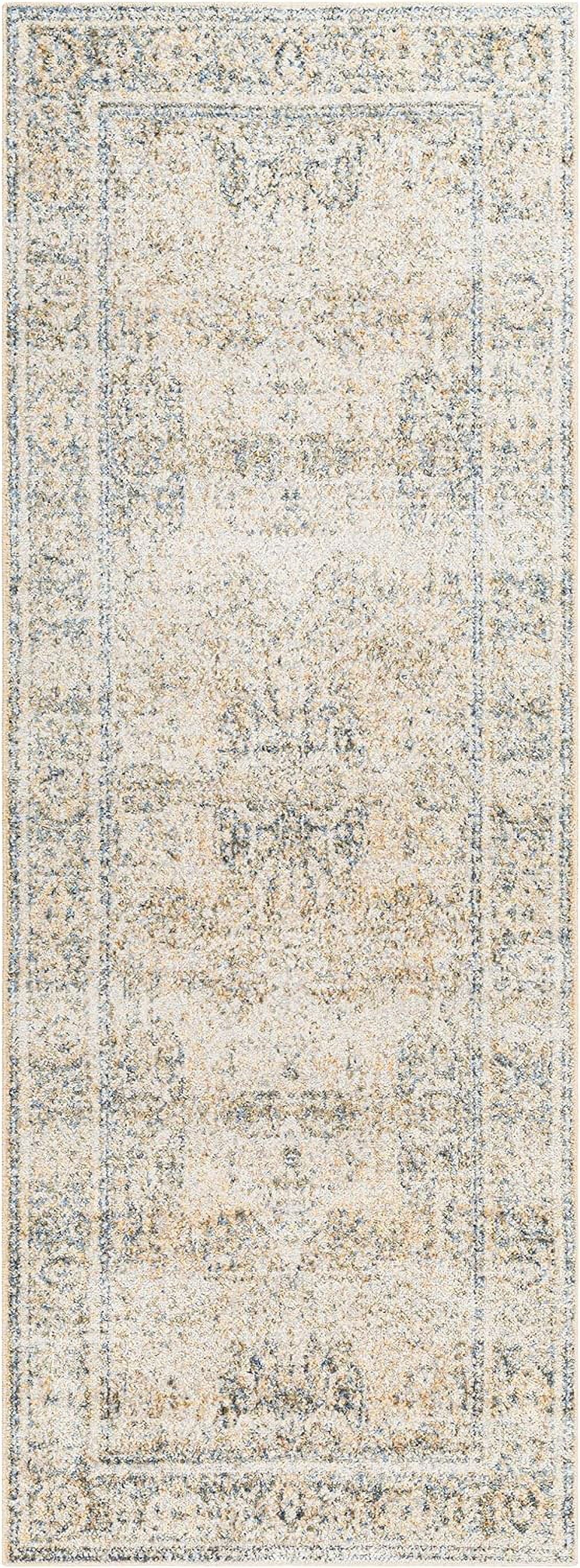 For Room, Machine Rug, Bedroom Blue Traditional X Living (2' Light East Carpet Area Or Rugs, Kitchen Washable) 3', Beige 2X3 Washable