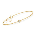 Station Women's, Pure Ross-Simons by Gold, Carat 0.20 RS Diamond Yellow 14kt in Bracelet Adult