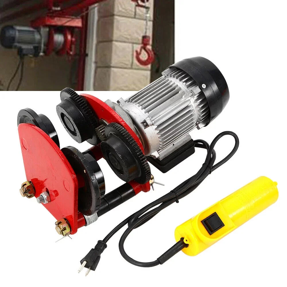 Winch Garage Crane 2200lb Motor Remote Overhead 1400r/Min w/ Miumaeov Lift Electric Hoist