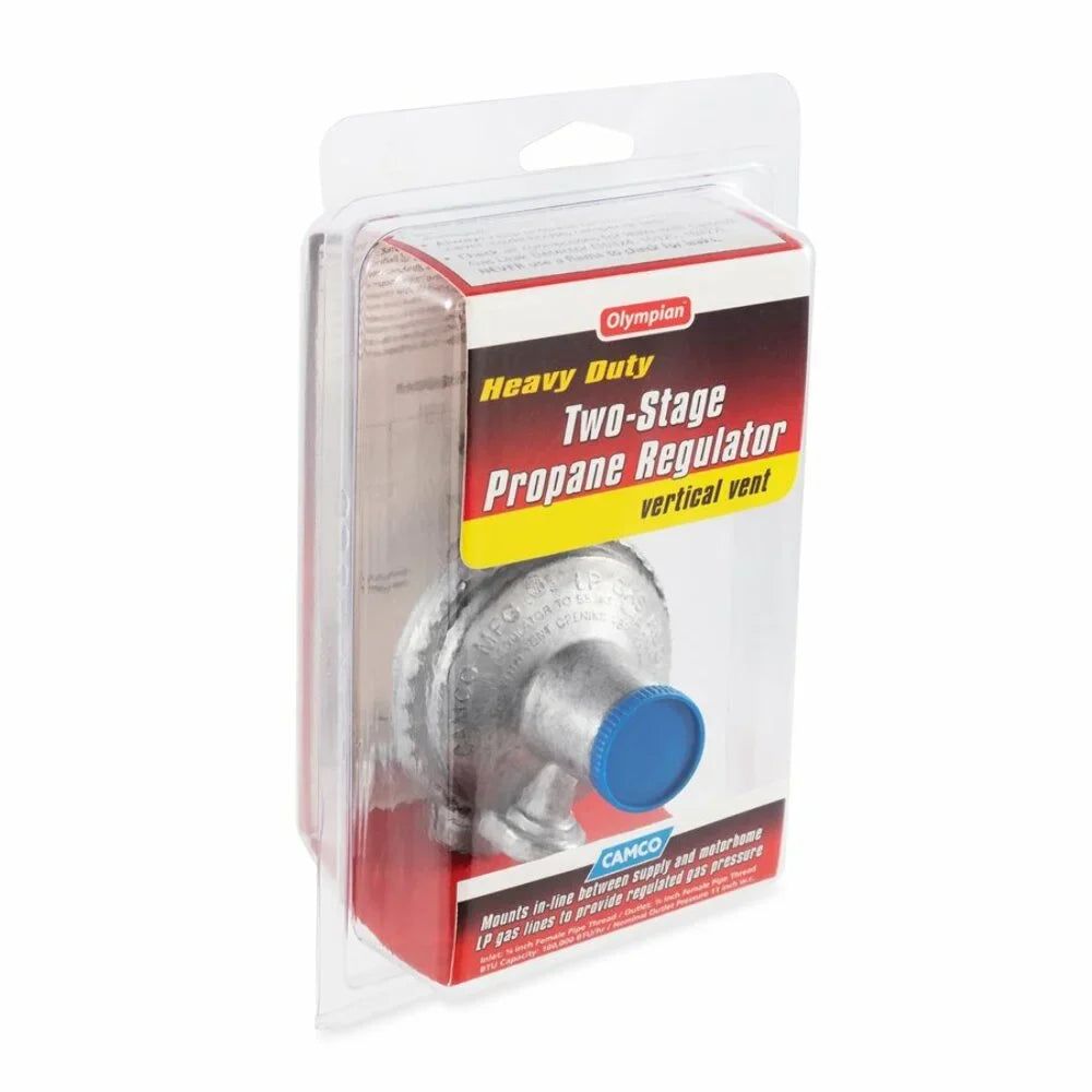Silver - 2-Stage Regulator Camco Propane (59313) Vertical RV