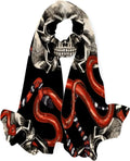 And Hyjoy for Neck Snakes Wrap Scarf Women Red Girls Silk Lightweight Skulls Shawl Scarves Long