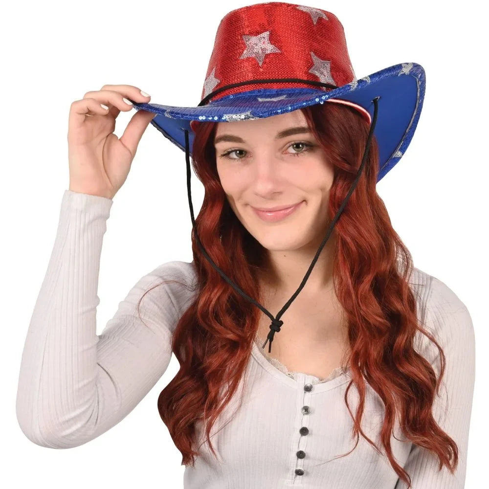 Patriotic Hat Cowboy Sequined