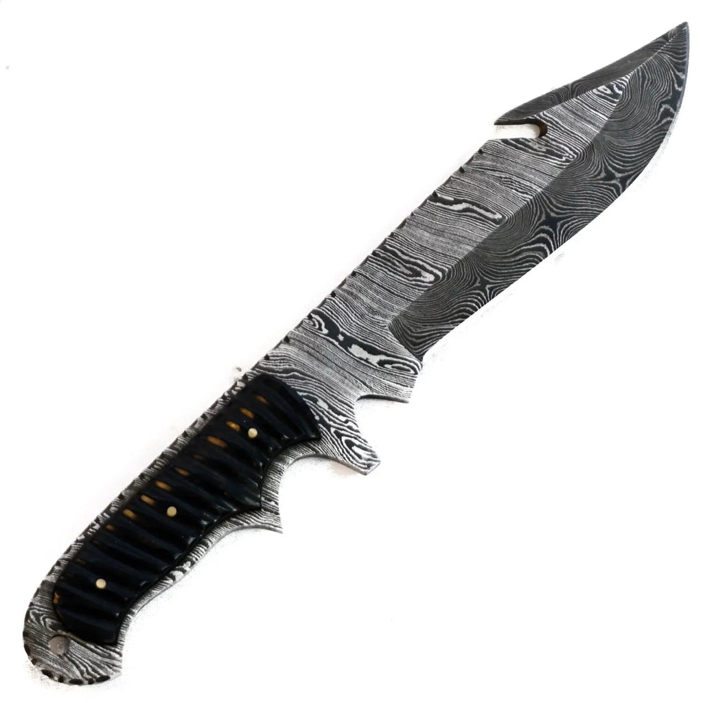Knife Damascus 12 Blade- Hunting - Steel Knife- Carbon Outdoors- Bowie High