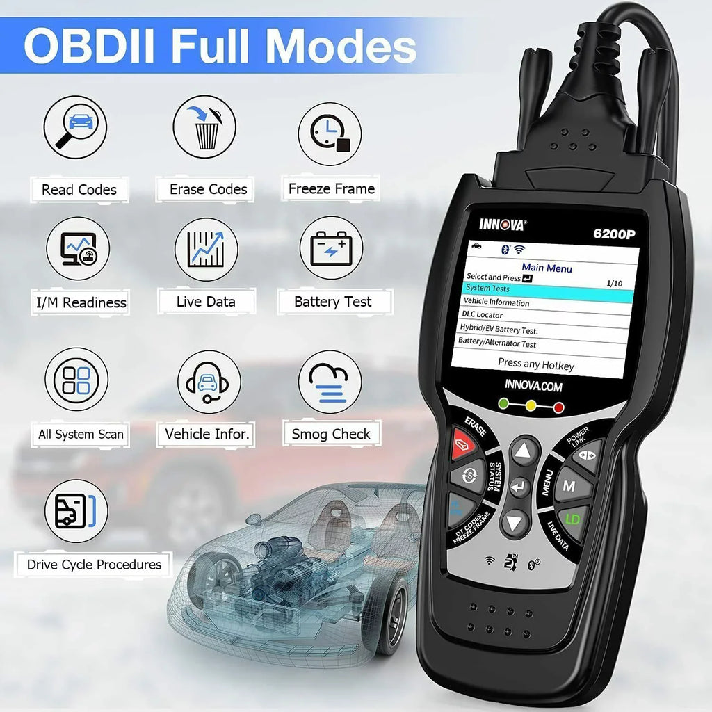 OBD2 Oil Scanner Bluettoth Reader INNOVA Diagnostic Registratio ABS Code 6200P Battery System Tool Full SRS
