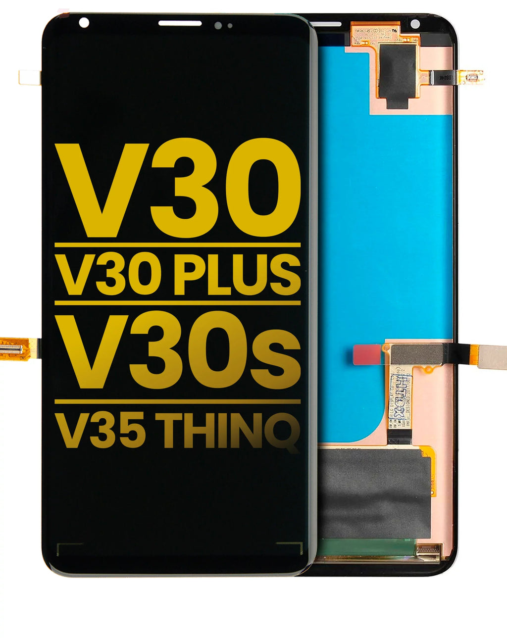 Plus (Refurbished) / Black) (Aurora Compatible For V30 Replacement Assembly V35 / V30 V30S ThinQ Without / OLED Frame LG