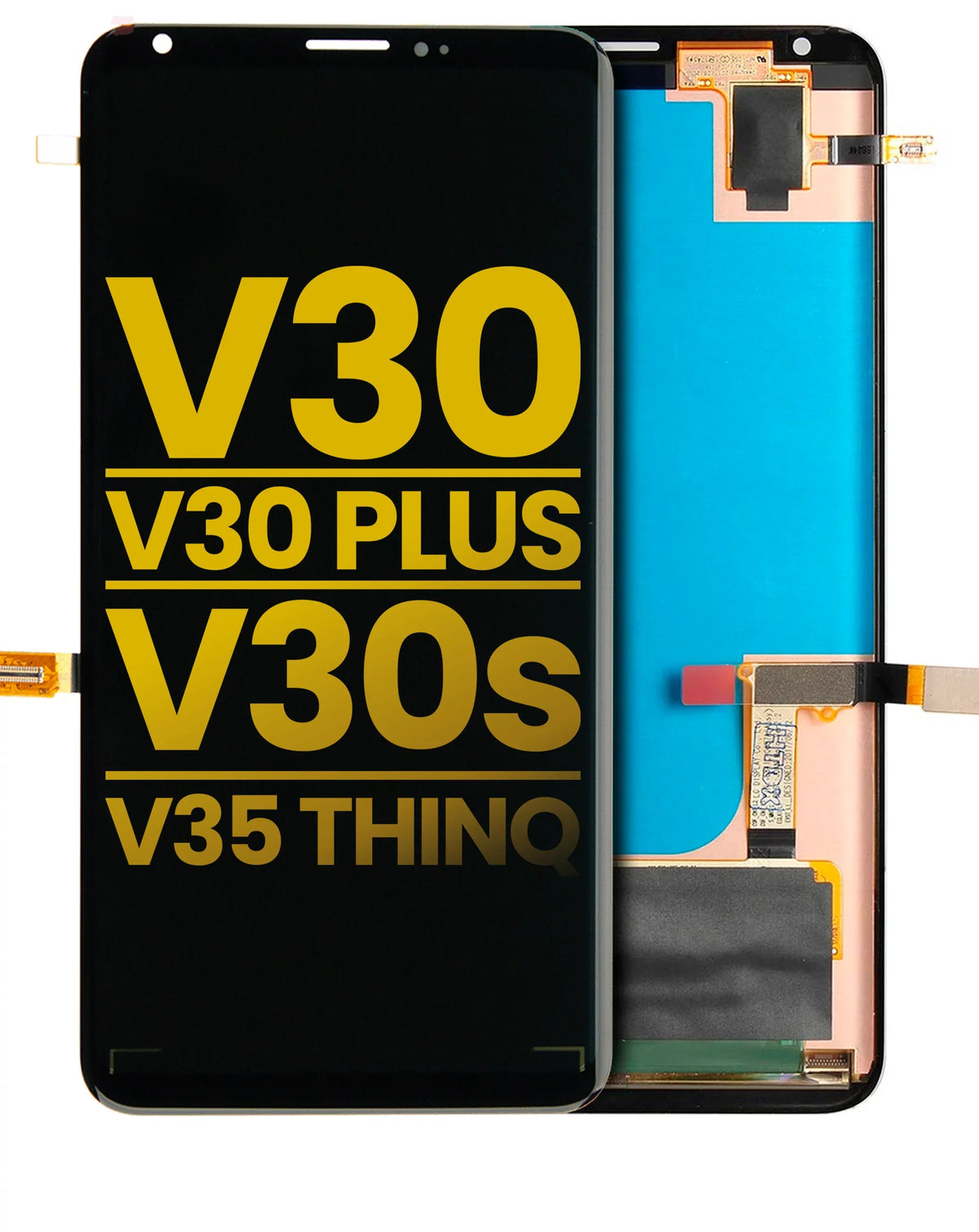 Plus (Refurbished) / Black) (Aurora Compatible For V30 Replacement Assembly V35 / V30 V30S ThinQ Without / OLED Frame LG