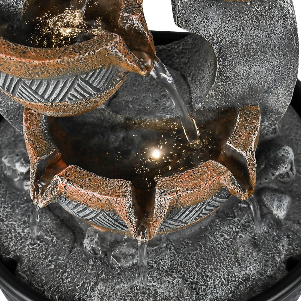 Fountain Office 3-tier Willwolfer Tabletop Water Fengshui Waterfall Desk Decor Zen Indoor