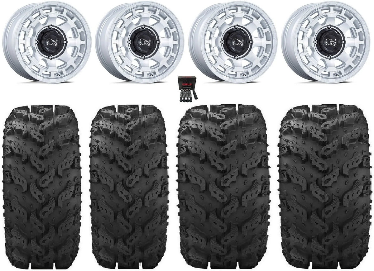 Tires 14" Rhino 26" FXT Si Mule Kawasaki Reptile Wheels Pro Black Chamber