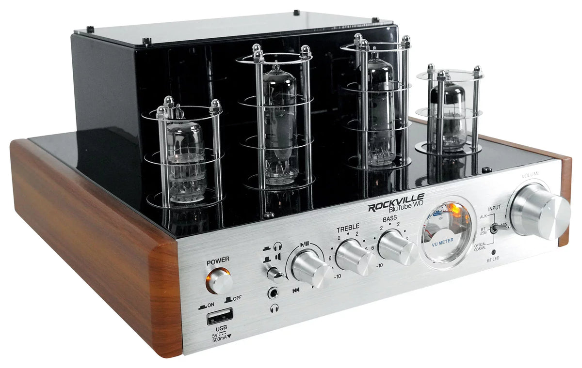 BluTube Bluetooth Tube + Tower (2) Speakers Amplifier/Home WD Rockville Receiver