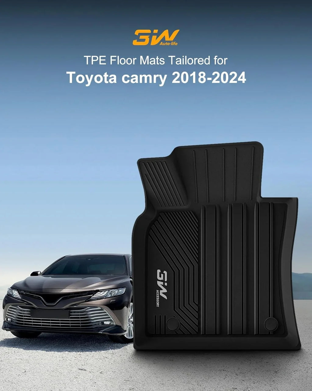 for Floor Cargo Trunk Camry FWD FWD ONLY Liner and TPE or Mat 2018-2024 Liner 3W All Toyota Fit Camry Mats Floor & for AWD) Custom (Not for Weather Hybrid