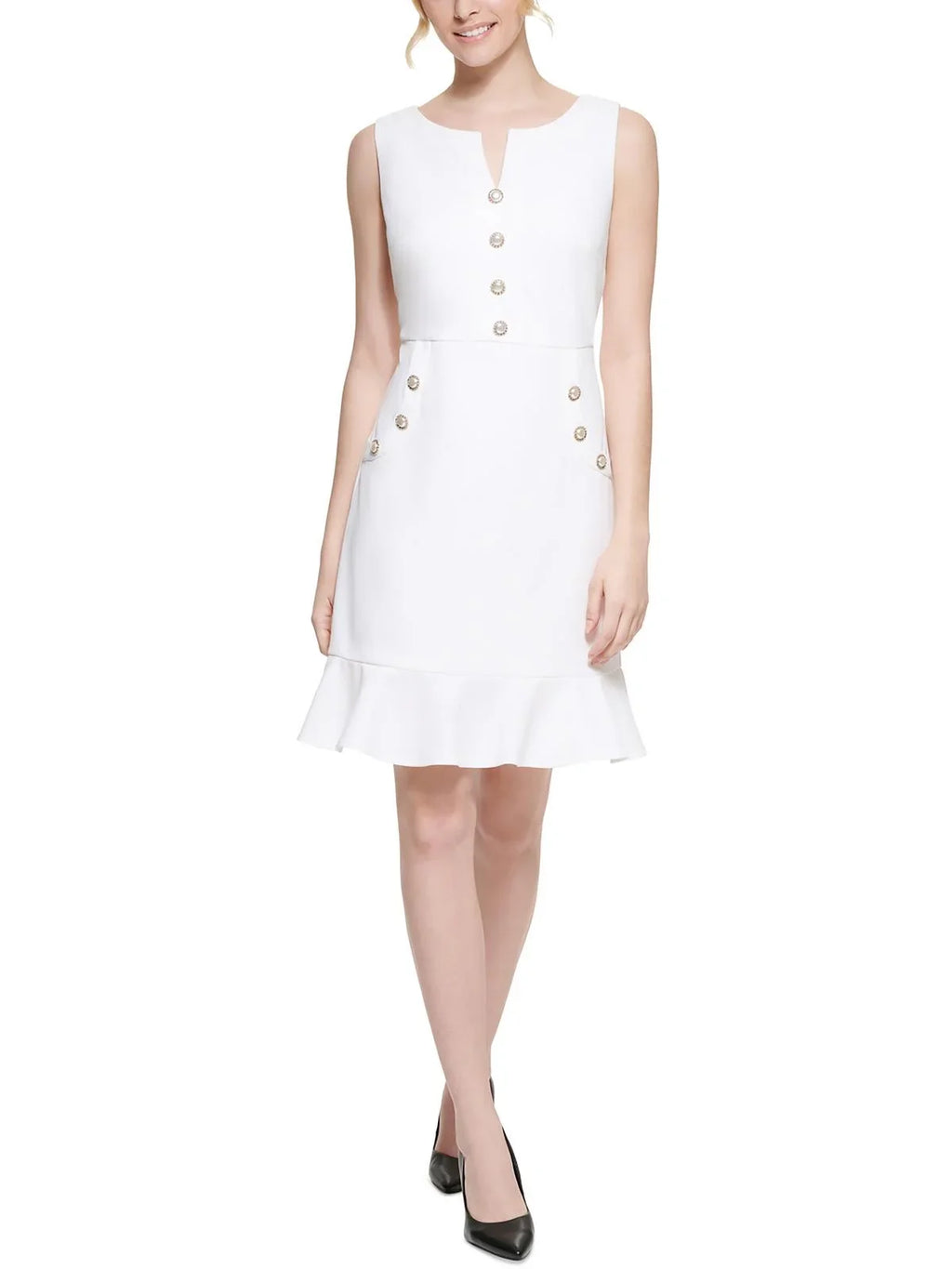 Mini Above Knee Flounce Womens Paris Karl Dress Lagerfeld