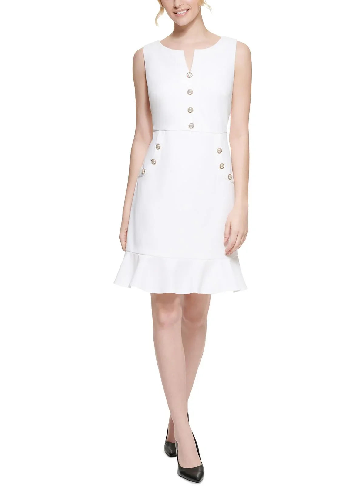 Mini Above Knee Flounce Womens Paris Karl Dress Lagerfeld