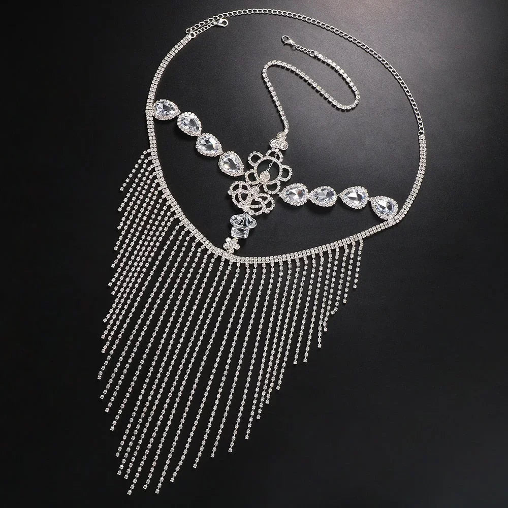 Masquerade Mask Tassel Hair Women for Mask Face Crystal Party Face Rhinestone Chain Halloween Jewelry