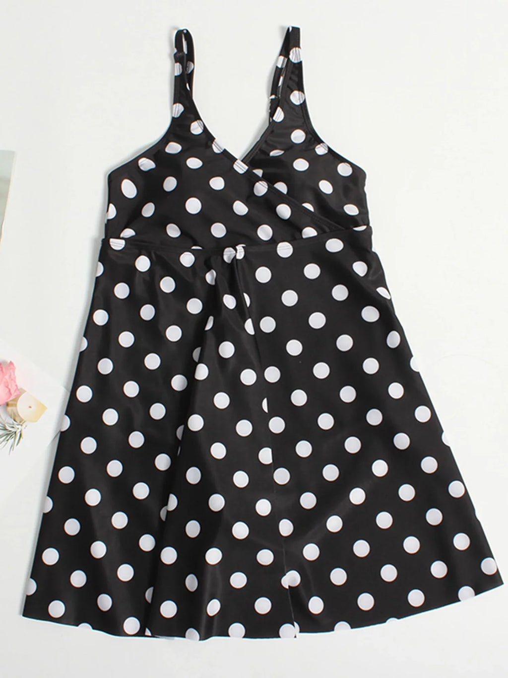 Women Bikini One with Swimwear Shorts Plus Bathing Polka Swimsuit Size for Suit Piece Dot Build-in Dress