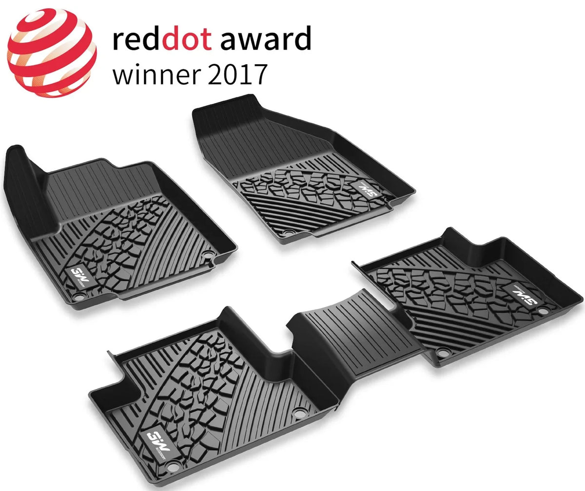 with Floor Compass Full 2017-2023 Weather Body Style (New Odorless Mats 3W All Liner and Rear for Rows 2 Floor TPE Only), Jeep Front Black seat Set