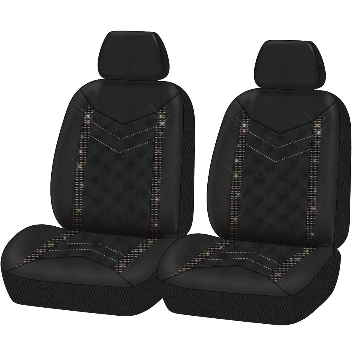 Crystal Fit 2, Seat of MPVs Auto SUVs, Rainbow Drive Fit Set Cover, Faux for Cars, Universal Leather Car
