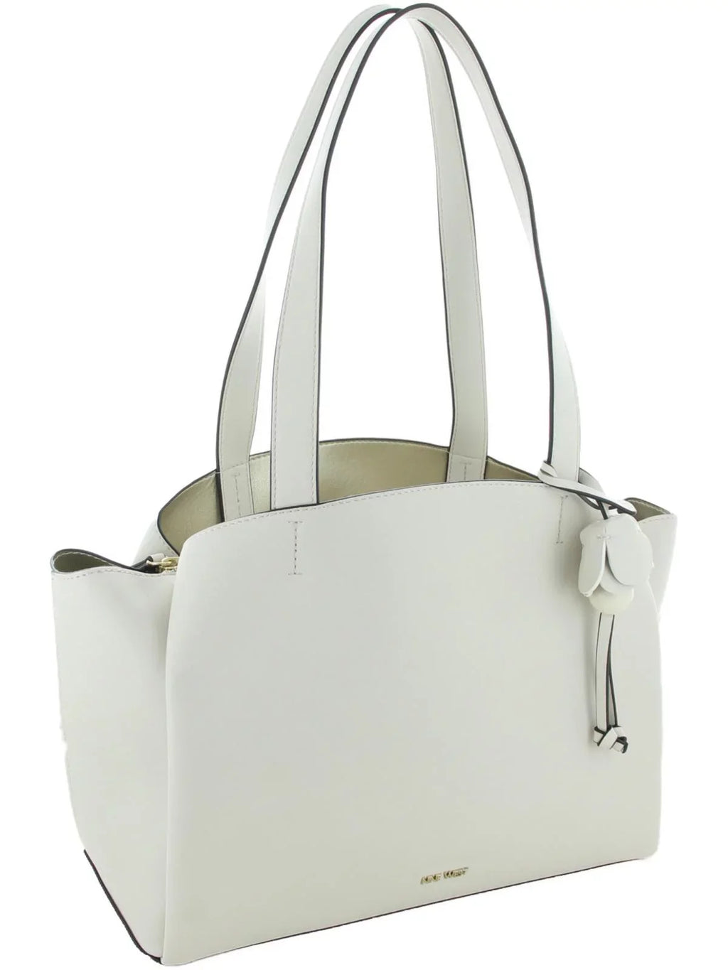 East/West Ivory Handbag Satchel Medium Faux Leather West Nine Mariele Womens