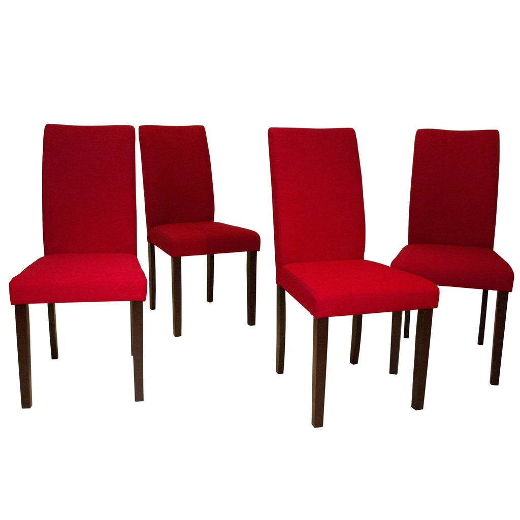 Tiffany of of Warehouse Set Chairs Shino 4 Crimson 39-inch Linen Dining