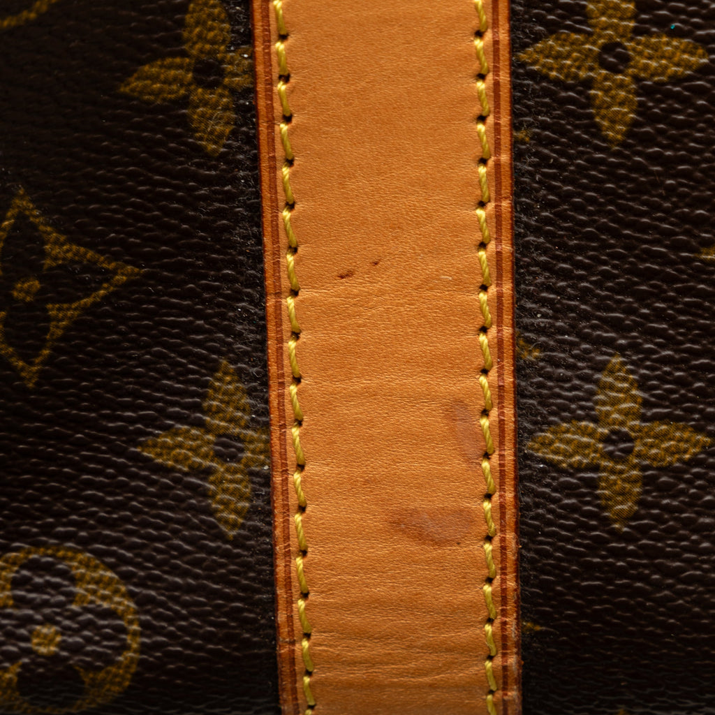 Pre-Owned Keepall Authenticated Bag Unisex Monogram (Good) Bandouliere Vuitton Brown WeekenderBag Canvas 60 Travel Louis