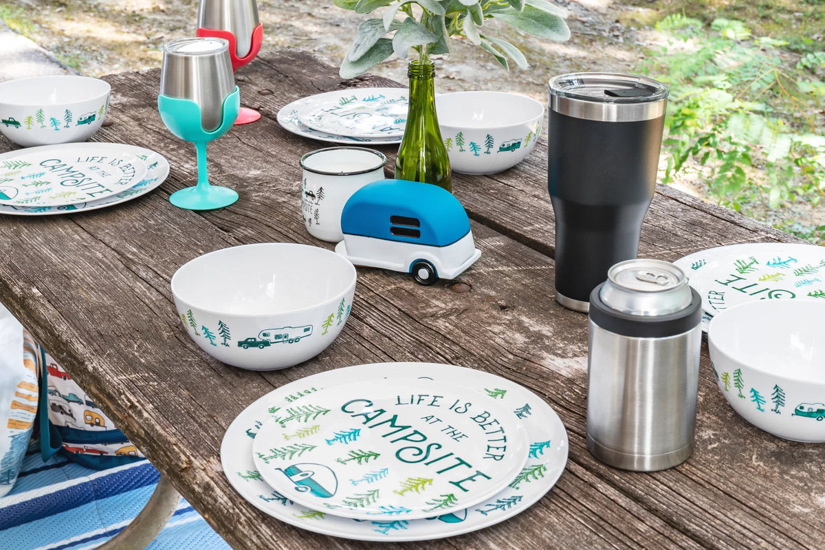 Construction, 18/8 Grade and the in Campsite Camco Insulated Stems, at Size (53068) Vacuum Wine 8oz Life a Better Features Removable Tumblers 4 Stainless is a | Steel Colorful Kitchen Comes