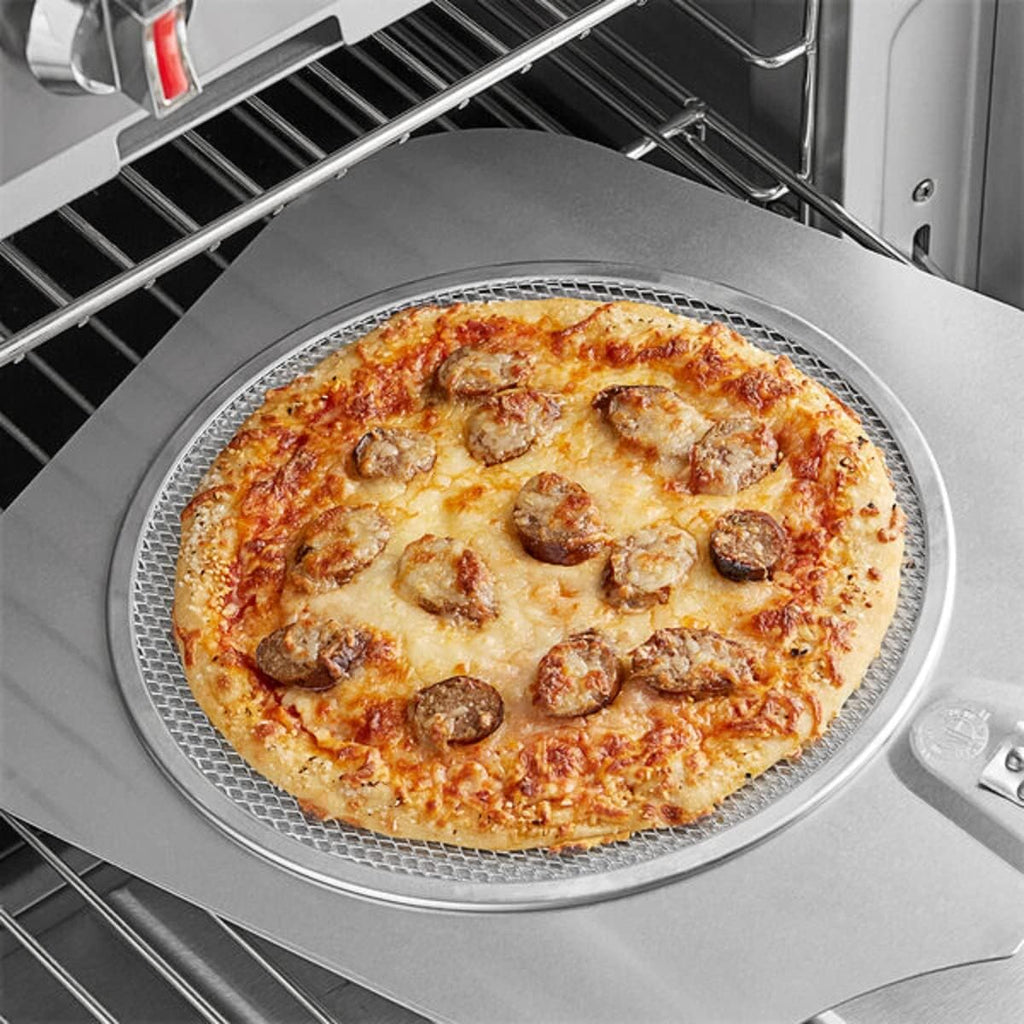 Tray Bakeware Seamless Pizza Set Screen 2 for & Tray Kitchen Home Baking Pan Restaurants Pizza TrueCraftware- 13” Round Round Screen of Baking Aluminum Pizza Pizzeria Rim-