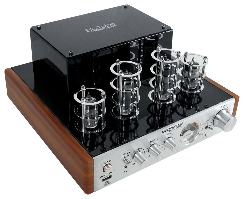 BluTube Bluetooth Tube + Tower (2) Speakers Amplifier/Home WD Rockville Receiver