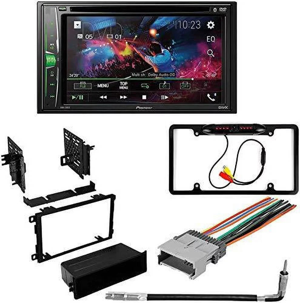 W/ for 2002-2009 AVH-241EX Bluetooth/Backup Car Pioneer KIT4860 Camera/Installation AM/FM 6.2" Receiver Chevy DIN DVD/CD Trailblazer Kit/in-Dash Double Stereo Digital with Touchscreen Bundle Media
