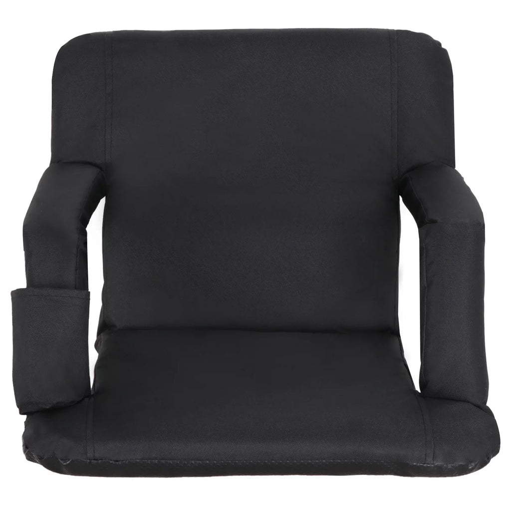 Stadium Cushion Reclining - 6 Positions, W/Padded ZENY Black Chair Bleachers Reclining Seat