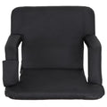 Stadium Cushion Reclining - 6 Positions, W/Padded ZENY Black Chair Bleachers Reclining Seat