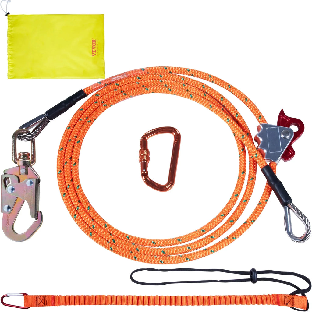 Climbers Core flipline, Carabiner 1/2" 8' Alloy Flipline, and Hook, Aluminum Climbing Snap Steel Alloy Extra Line with Arborist, Arborist Lanyard, x Tool Tree for Flip BENTISM Steel for Tree