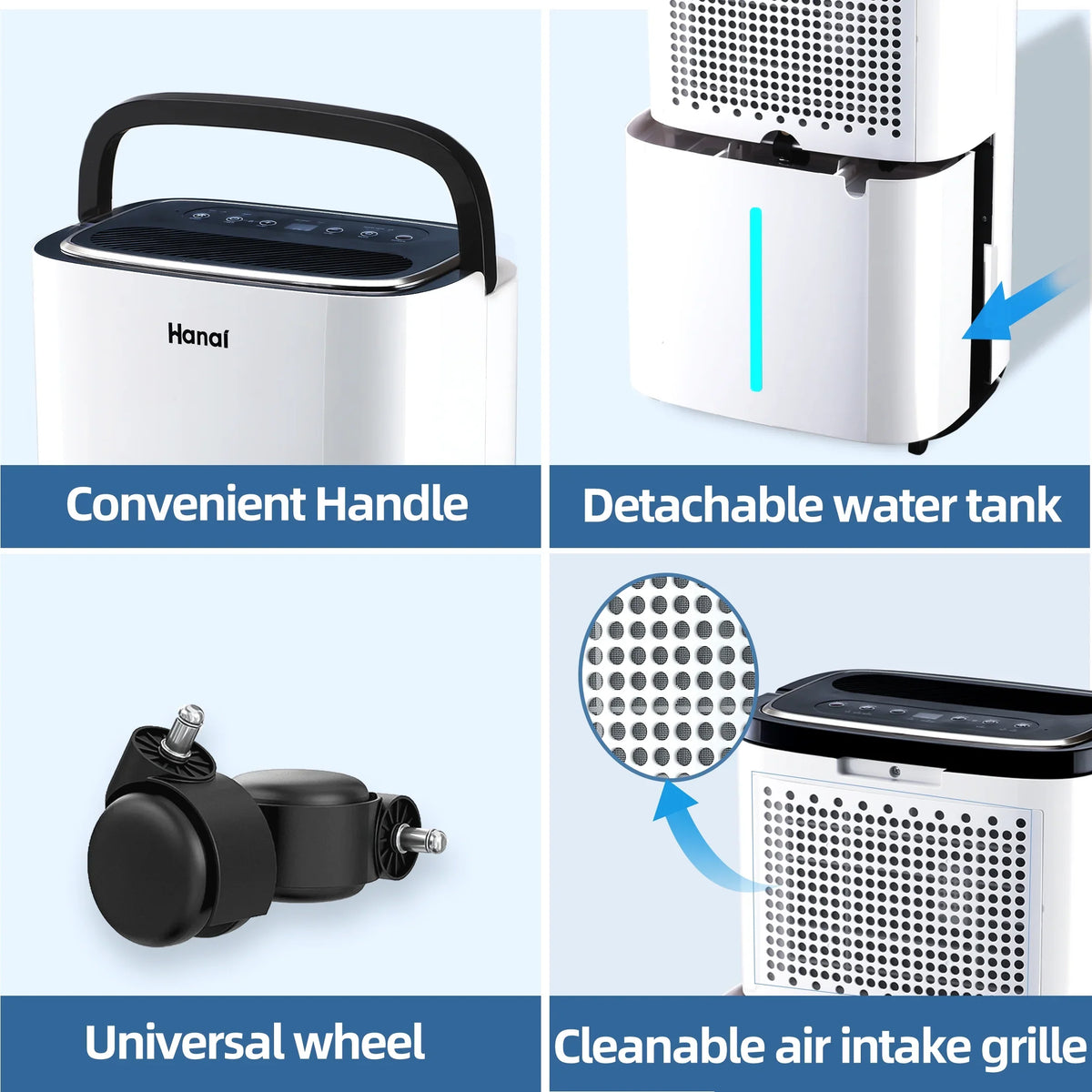 (95 RH),White Basement 95% 30 WANAI Moisture "F, Home Drain Dehumidifier,1500 Dehumidifier with Sq.Ft,Protable for Removal Hose,Max Pints and 22 Pints