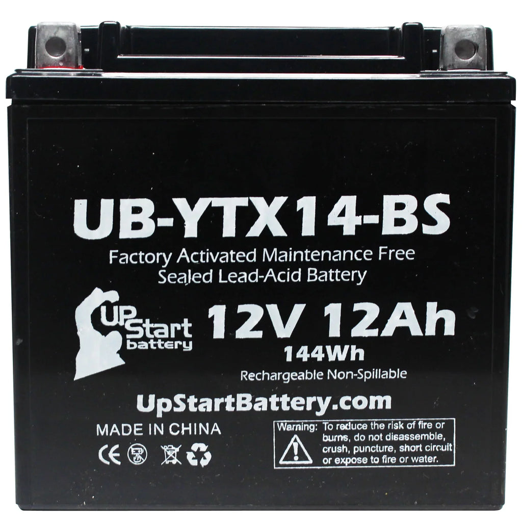 Free, Battery GS Motorcycle Factory BMW Replacement CC F800ST, Battery 12AH, 800 5-Pack UB-YTX14-BS - 12V, UpStart for Maintenance 2011 Activated,