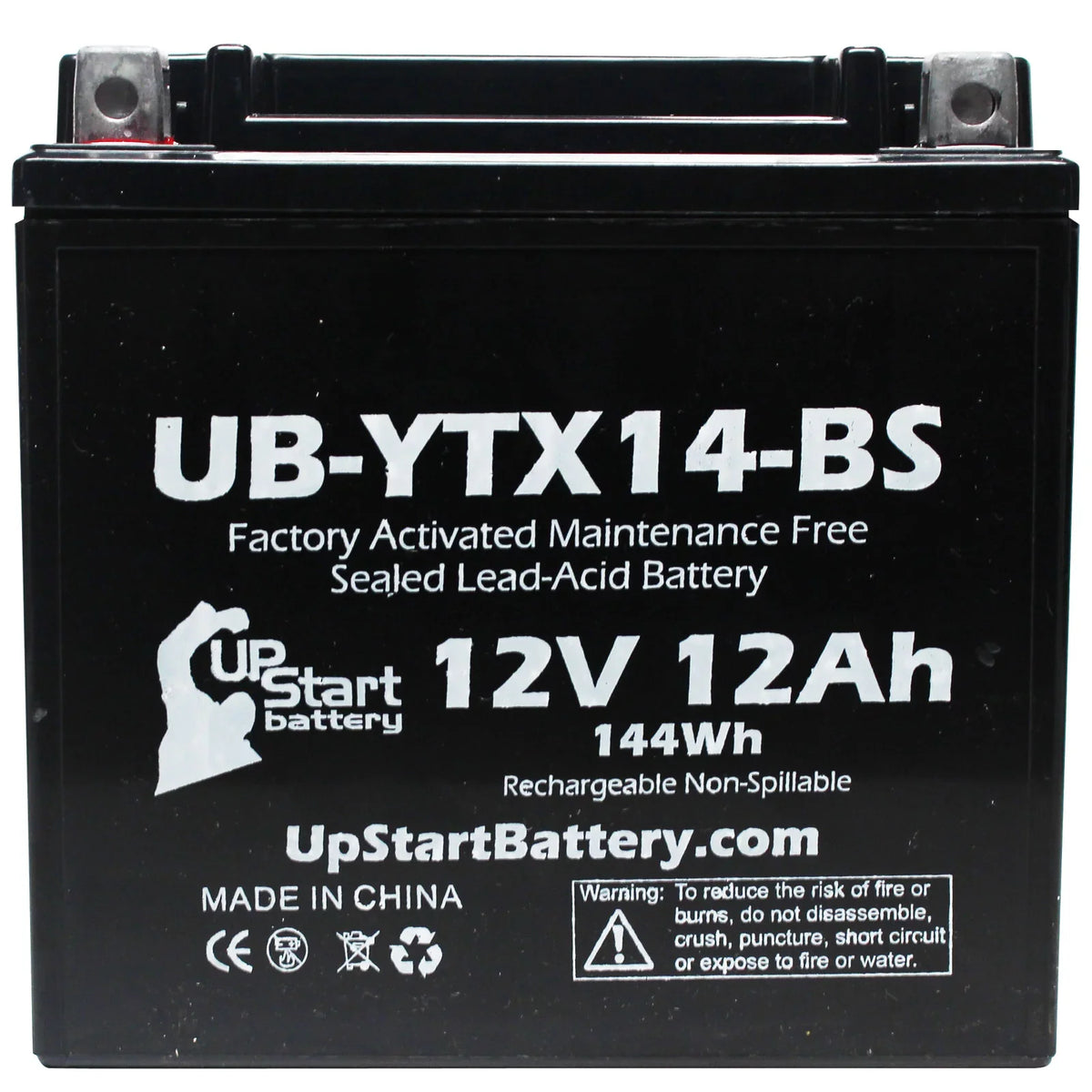 Free, Battery GS Motorcycle Factory BMW Replacement CC F800ST, Battery 12AH, 800 5-Pack UB-YTX14-BS - 12V, UpStart for Maintenance 2011 Activated,