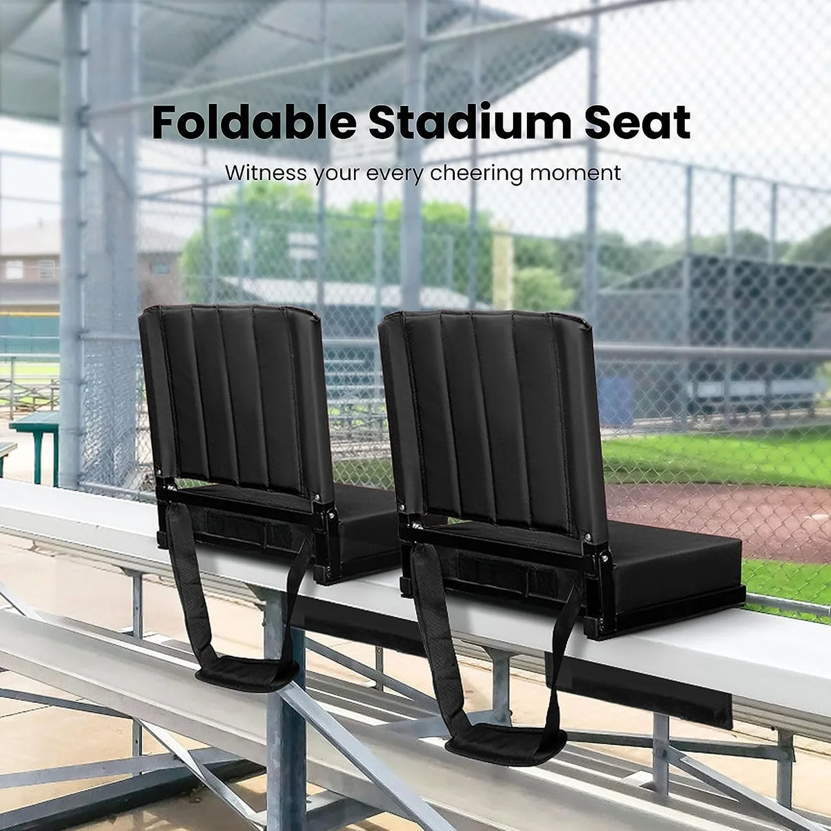 Shoulder Back for Portable Chair Seat Bleachers with Support, Holder Strap with Bleacher Folding Stadium SPECSTAR and Cup