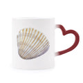 Stoneware Yellow Heat Red Mug Color Changing Cup Illustration Marine Sensitive Life Scallop
