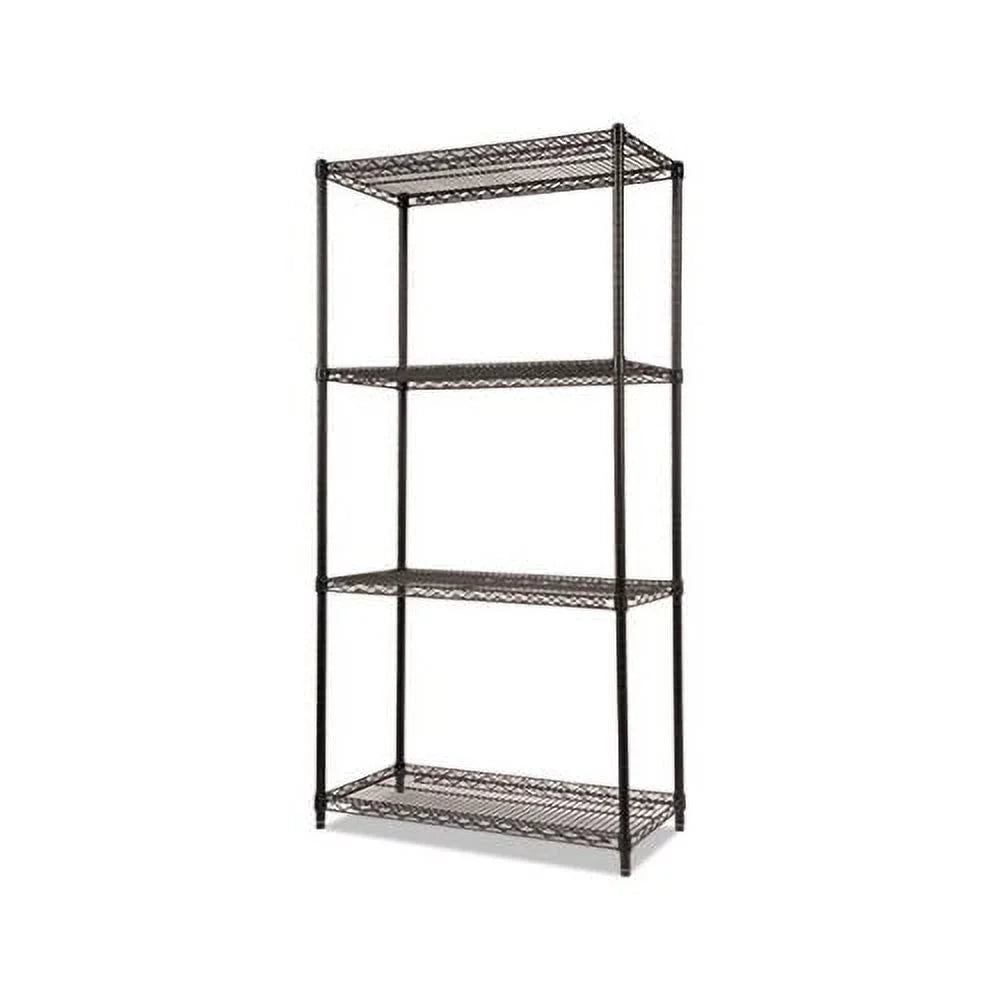 36w NSF x Certified 18d Kit Black x Wire Industrial 72h, 4-Shelf Shelving