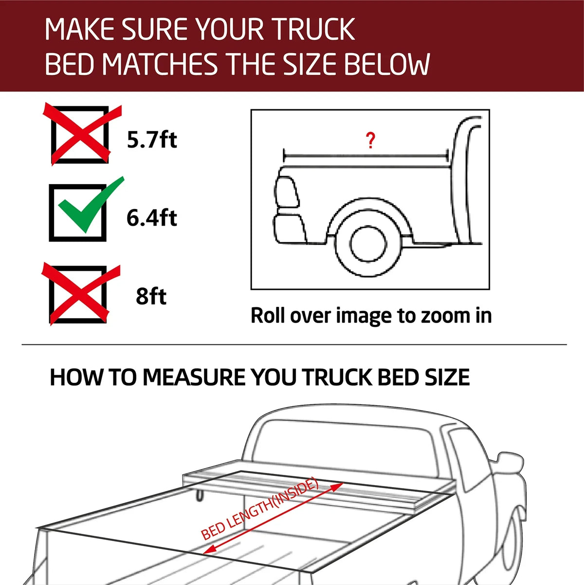 Professional Tri-Fold Deckrail 3500 System 6.4ft | 2500 FRP | Ram (74.6in) 2003-2024 Bed Bed Without Cover Kikito for Truck Hard & Rambox Tonneau 1500