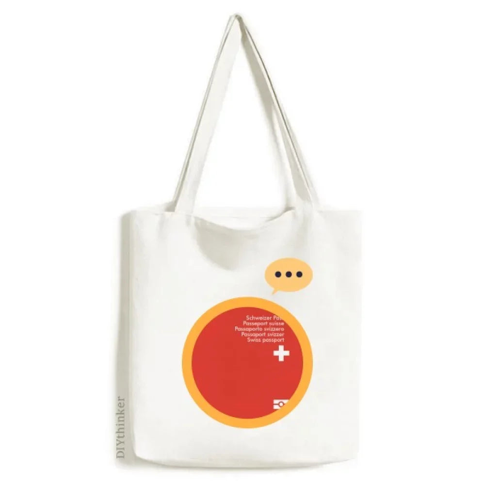 Switzerland Sack Shoulder Bag Canvas Tote Expression Unique Tourist Country Flag Memorial
