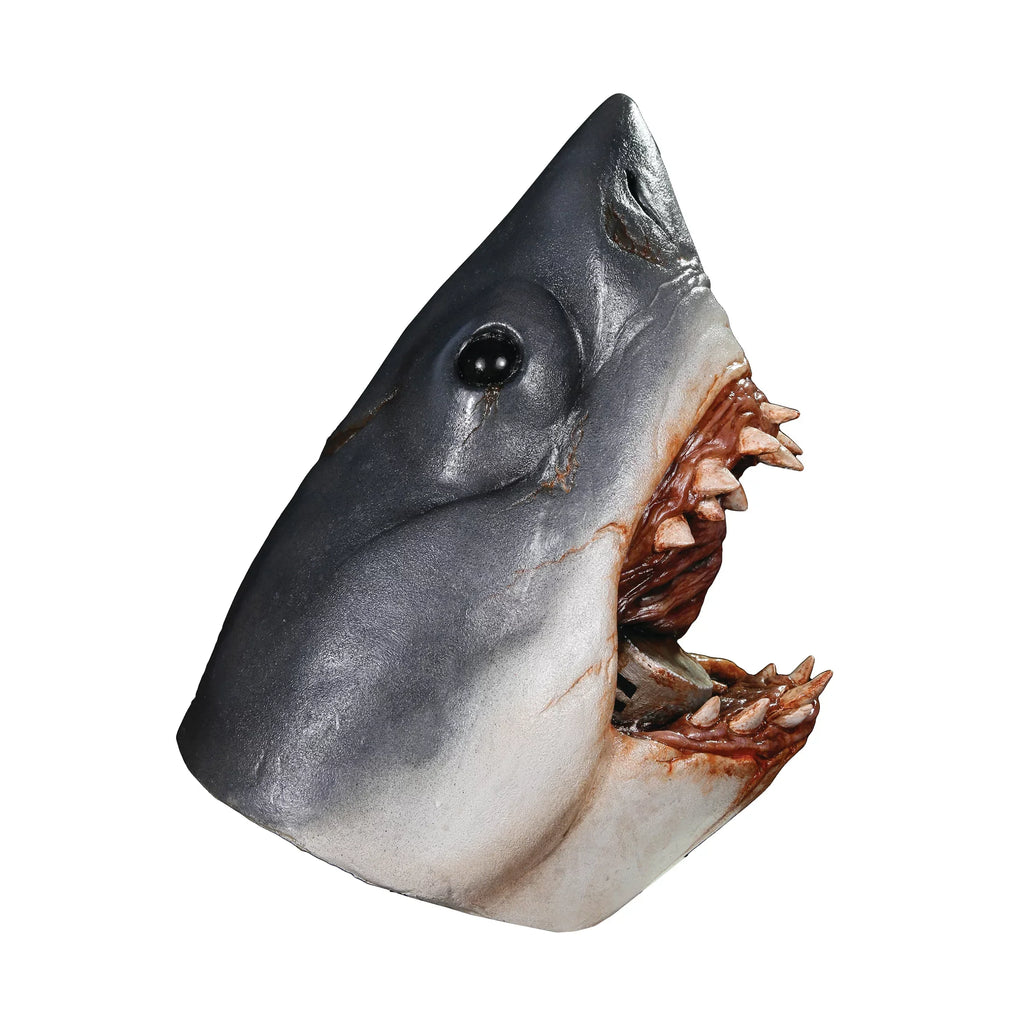Adult Costume Bruce Halloween Trick Multi-color Studios Shark or Mask, Treat Jaws Latex Shark the for