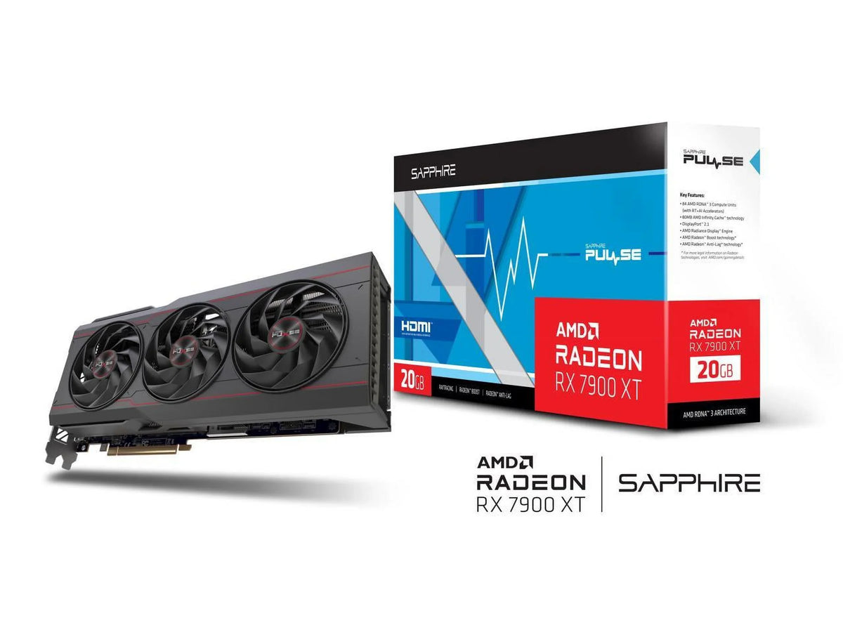 SAPPHIRE Video x16 Card PULSE 7900 PCI 11323-02-20G 20GB XT Express GDDR6 ATX RX 4.0 Radeon