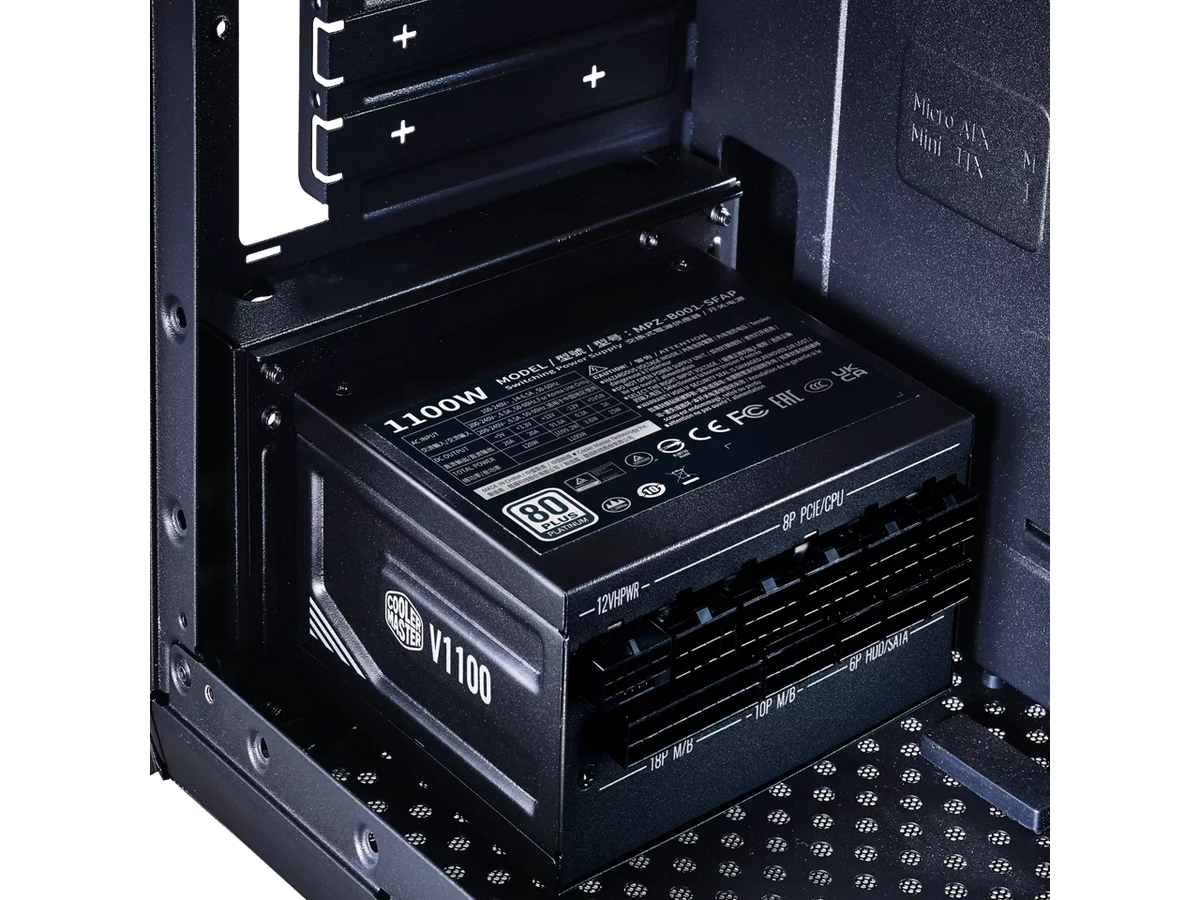 (MPZ-B001-SFAP-BUS) Form SFX Modular, SFX, Fully Bracket SFX Efficiency, 1100W 80+ Platinum Master Fully ATX V1100 Cooler Included, Platinum ATX3.0, Factor