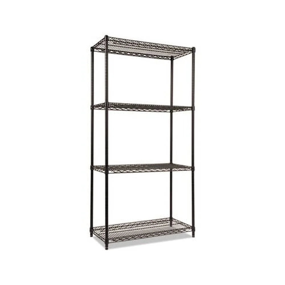36w NSF x Certified 18d Kit Black x Wire Industrial 72h, 4-Shelf Shelving