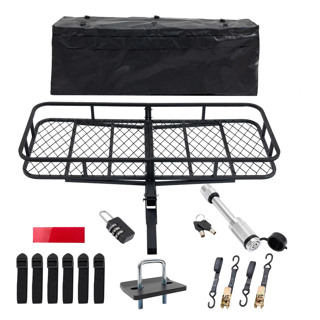 500 Cargo Truck x 60" 6" Basket Car Hitched Mounted lb a Trailer, SUV Black 24" Folding Capacity with x for