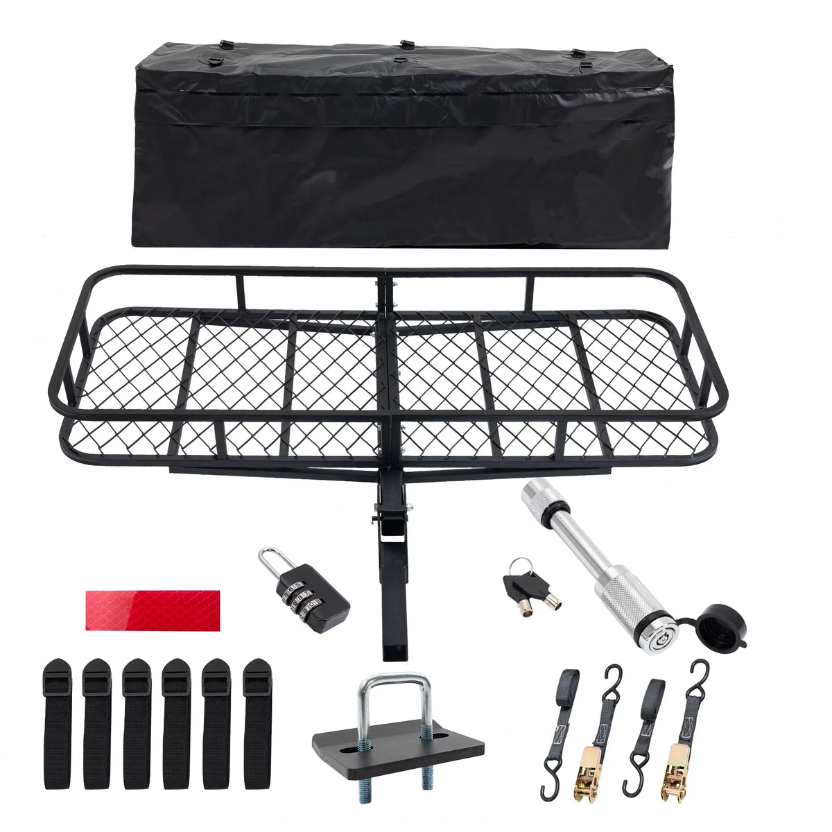 500 Cargo Truck x 60" 6" Basket Car Hitched Mounted lb a Trailer, SUV Black 24" Folding Capacity with x for