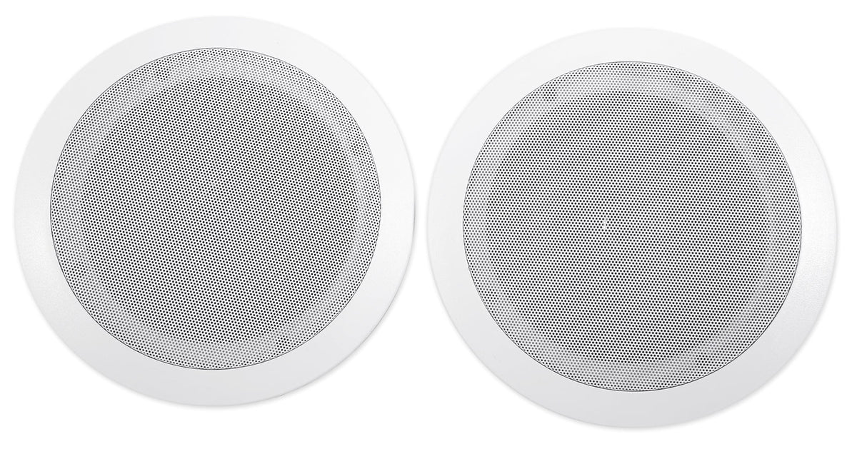 6.5" Receiver+(8) White LED Speakers Ceiling Theater Amp/Home Tube Rockville