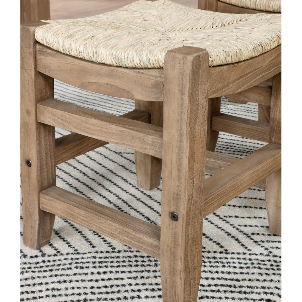 Wood Stools Alaterre of Set 18"H Rush with Two Newport Seats