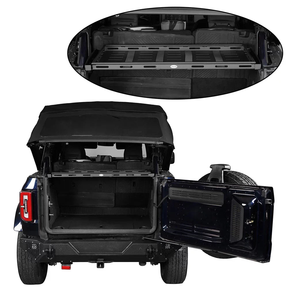 Road Box Ford Hooke Luggage Fit Rear 2021-2023 Cargo Bronco 4-Door Rack Black Basket