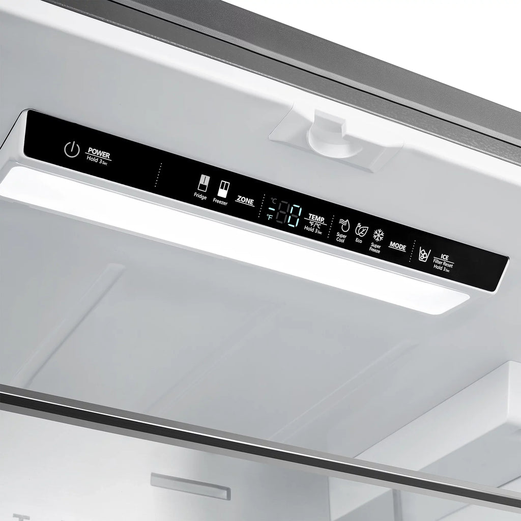 ft. Steel Dispenser 22.4 Refrigerator French in cu. 3-Door Water Door Stainless