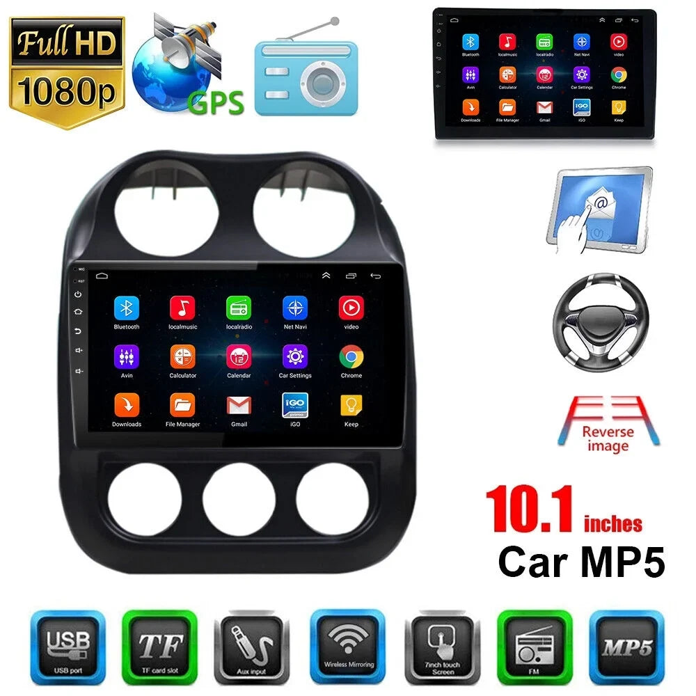 MP5 Built-in for Radio, Map, Player Android & GPS Powerful Radio Compass Offline Car Patriot, Camera FM Bluetooth KingFurt Reverse Jeep 11